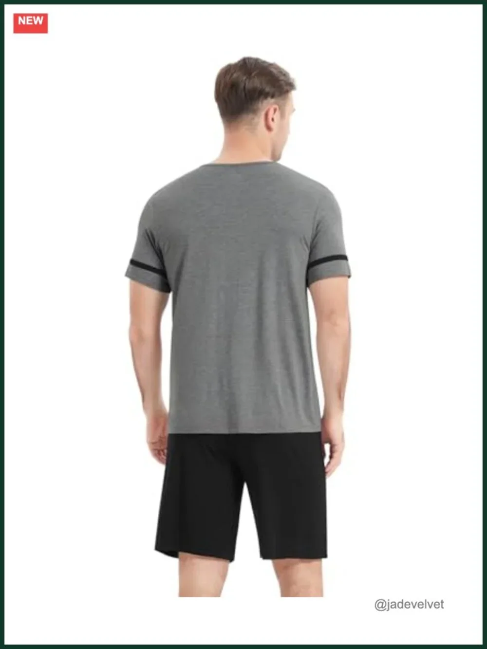 Men's Pajama Set - Bamboo Viscose Short Sleeve Pjs with Shorts